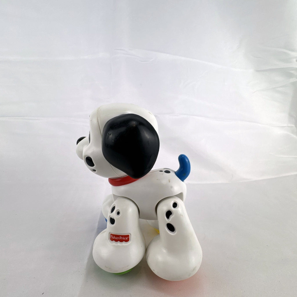 Fisher-Price crawl along Dalmatian puppy toy with colorful roller ball feet