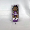iFrodoll African American ballerina plush doll in purple polka dot outfit with tulle skirt
