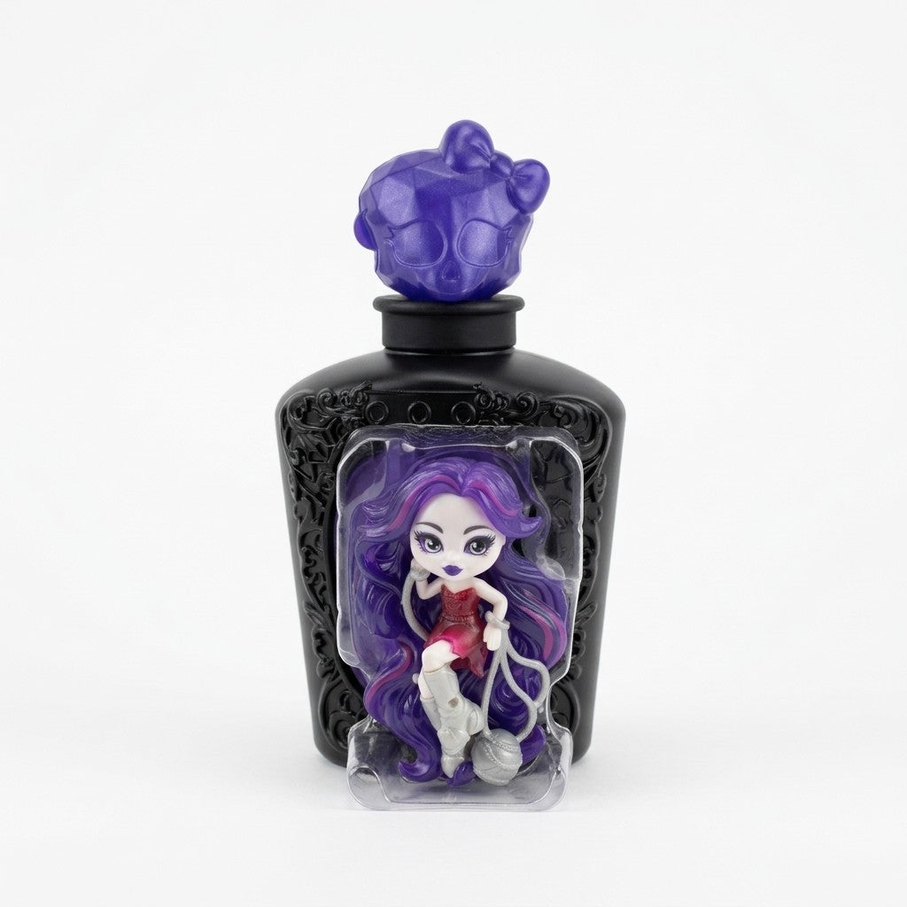 Mattel Monster High Potions Spectra Vondergeist mini figure inside black potion bottle display case
