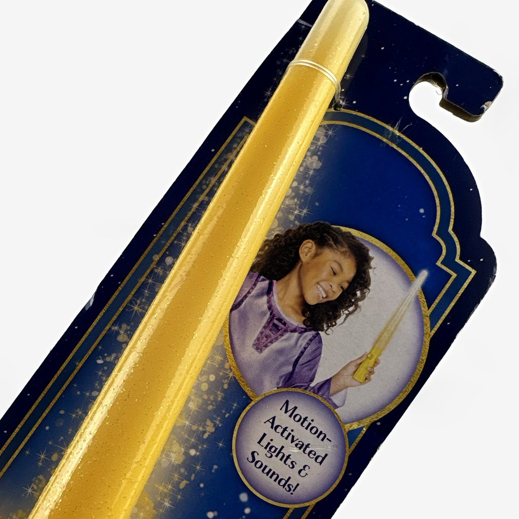Disney Wish Asha's Magic Wand toy by Jakks Pacific with motion-activated lights and sounds in original packaging.