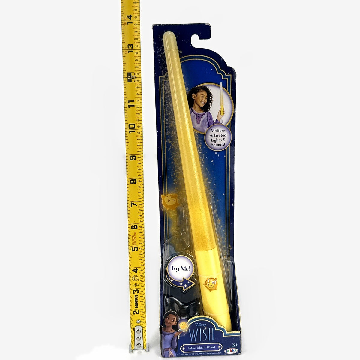 Disney Wish Asha Magic Wand interactive toy with motion lights and sounds in original packaging