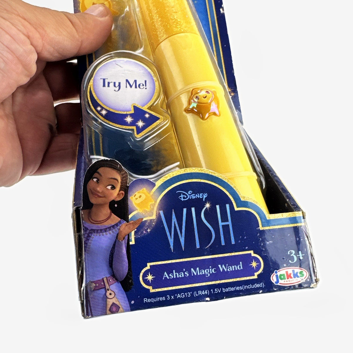 Disney Wish Asha Magic Wand interactive toy with motion lights and sounds in original packaging