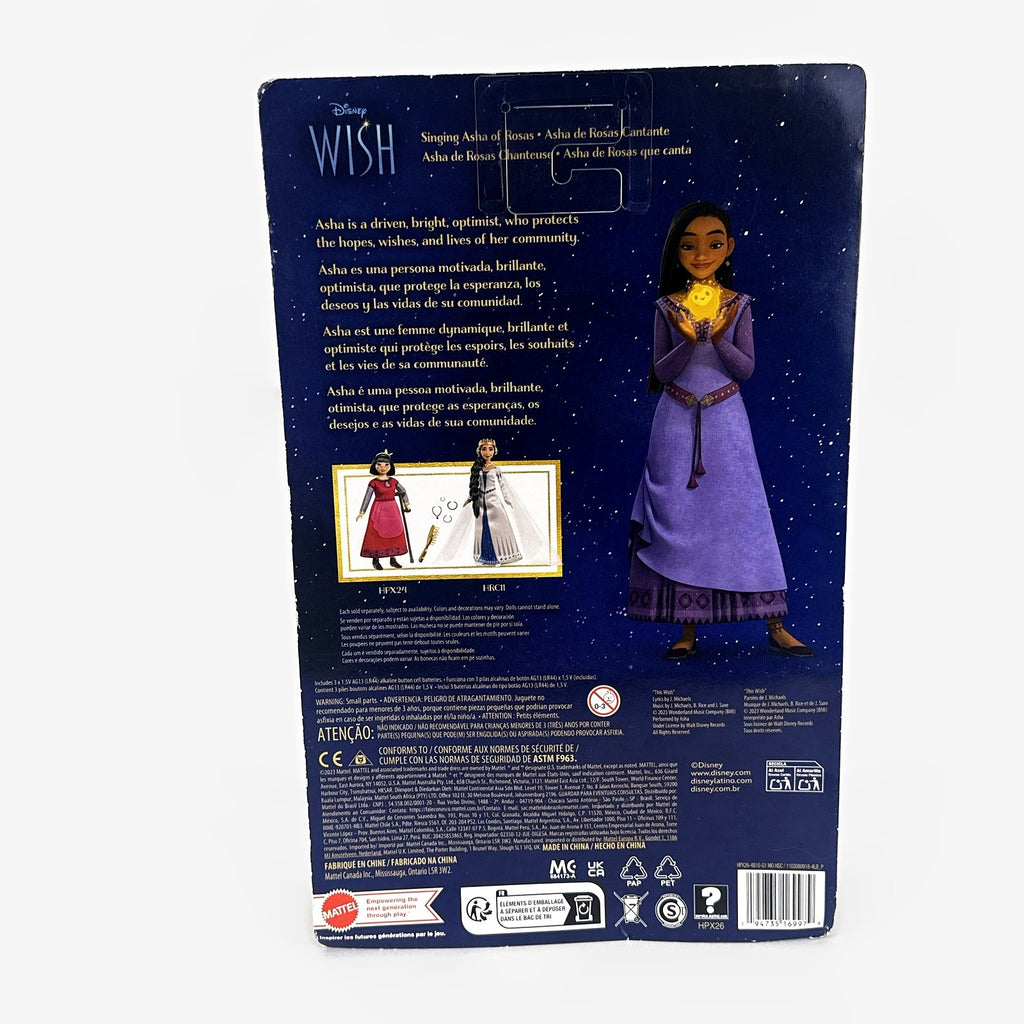 Mattel Disney Wish 11-inch singing Asha doll and Star figure in original packaging