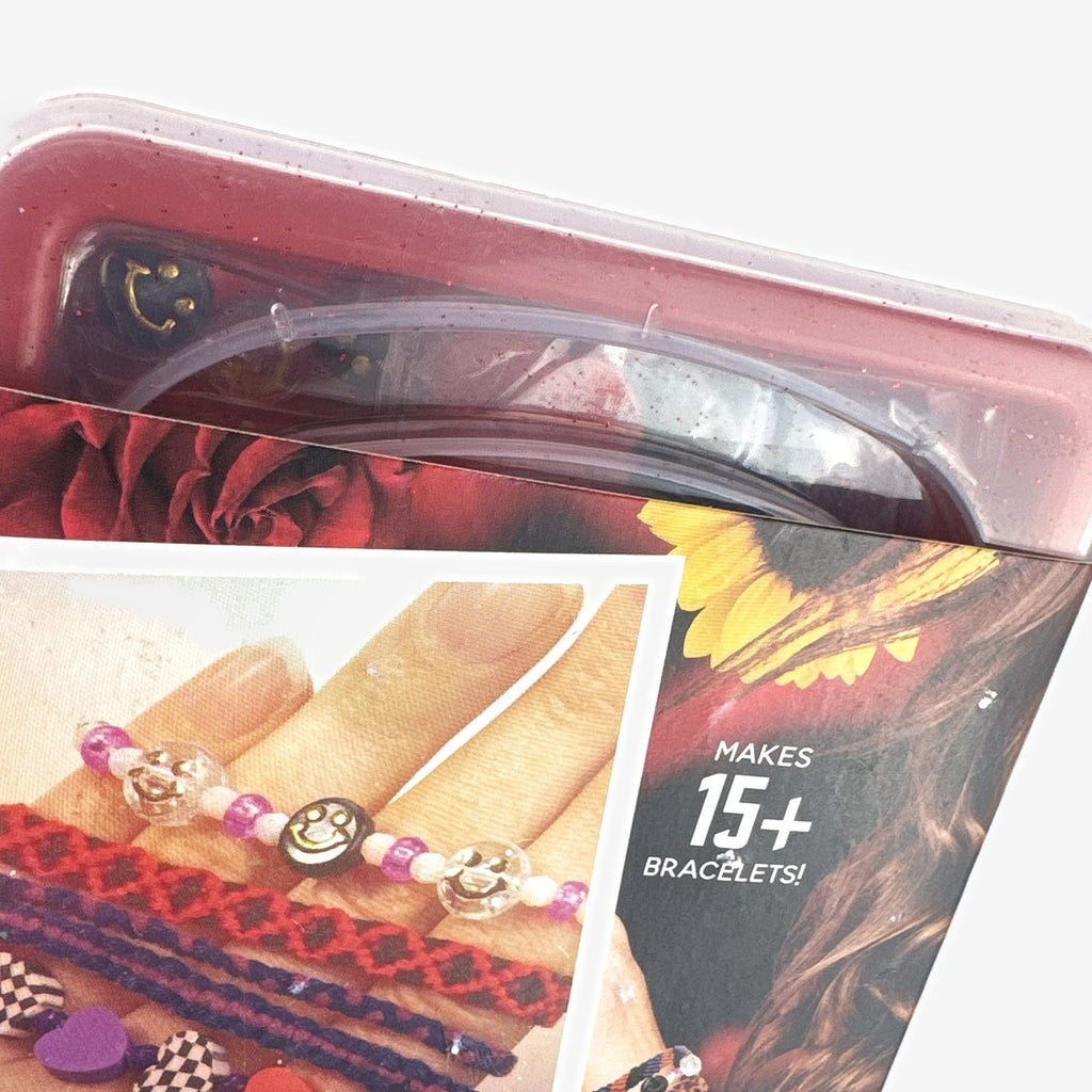 Sealed Horizon Group USA friendship bracelet kit in glitter storage case with beads and thread