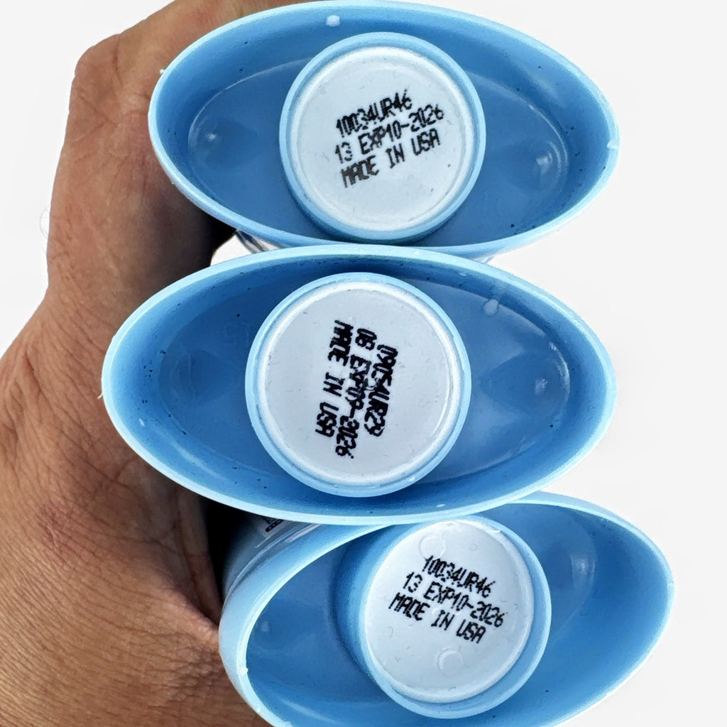 Three-pack of Suave invisible solid travel size powder antiperspirant deodorant sticks.