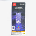 Globe Electric 8.5-inch rechargeable clear crystal LED table lamp with RGB color changing light.