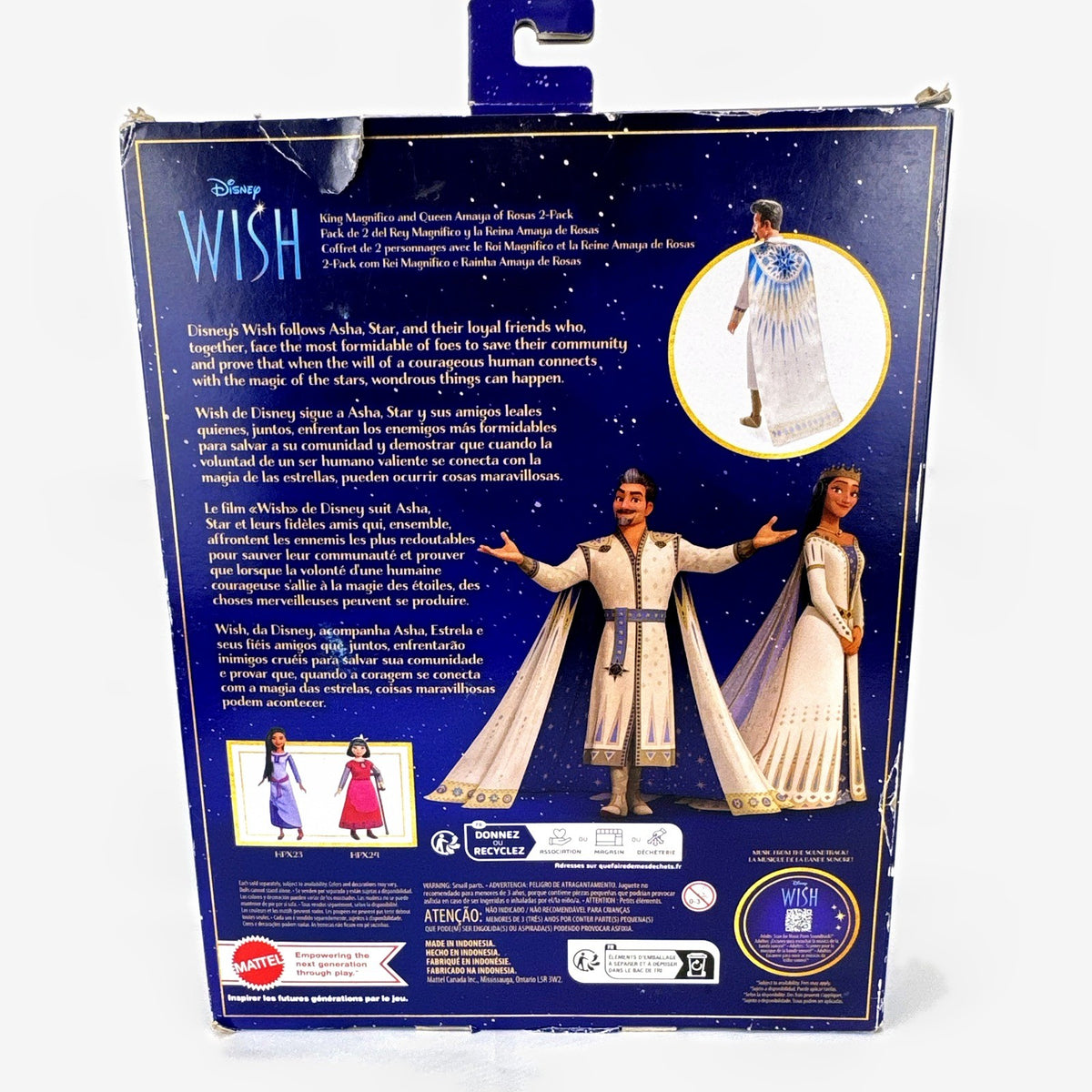 Mattel Disney Wish King Magnifico and Queen Amaya 11-inch fashion doll 2-pack in original packaging