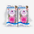 Baby King 2-pack pink Princess pacifiers with matching clip holders in unopened packaging.