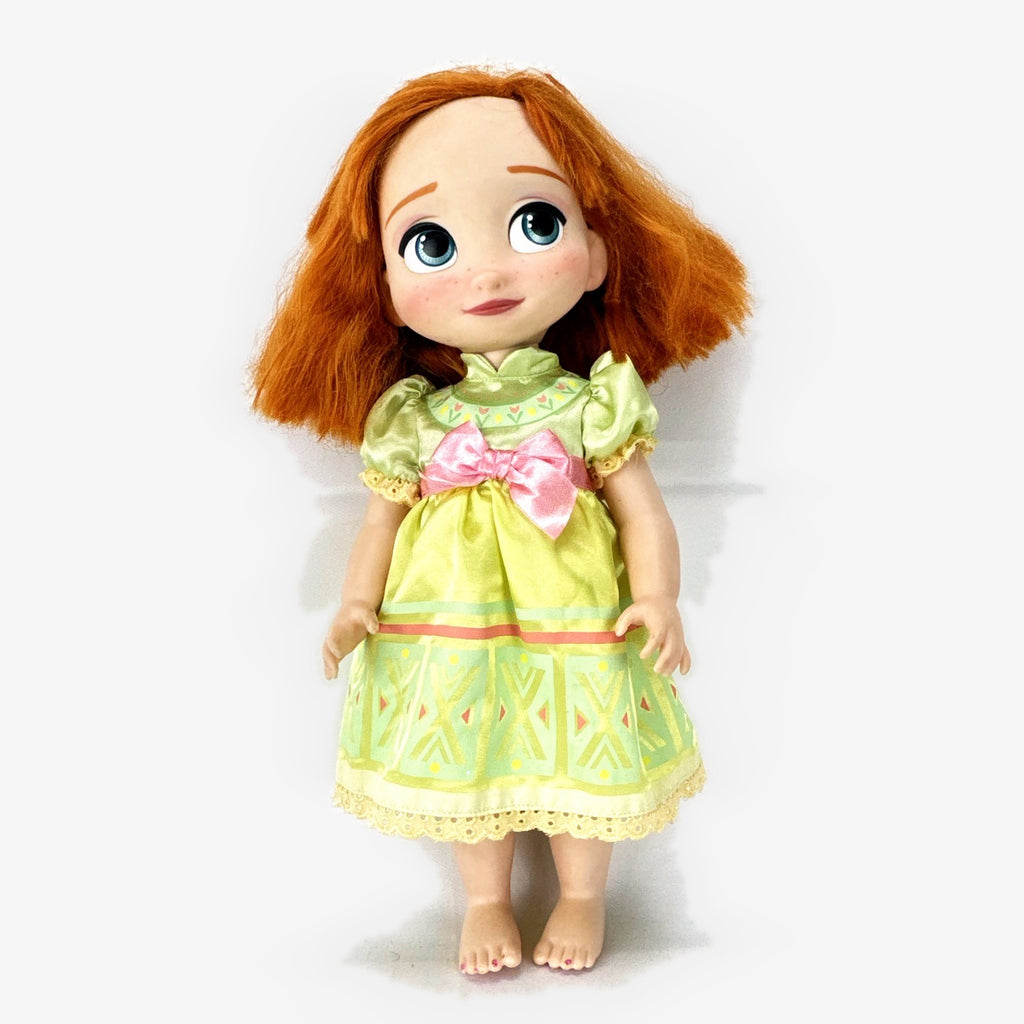 Disney Store Frozen Animators' Collection 16-inch Anna toddler doll in green dress with rooted red hair
