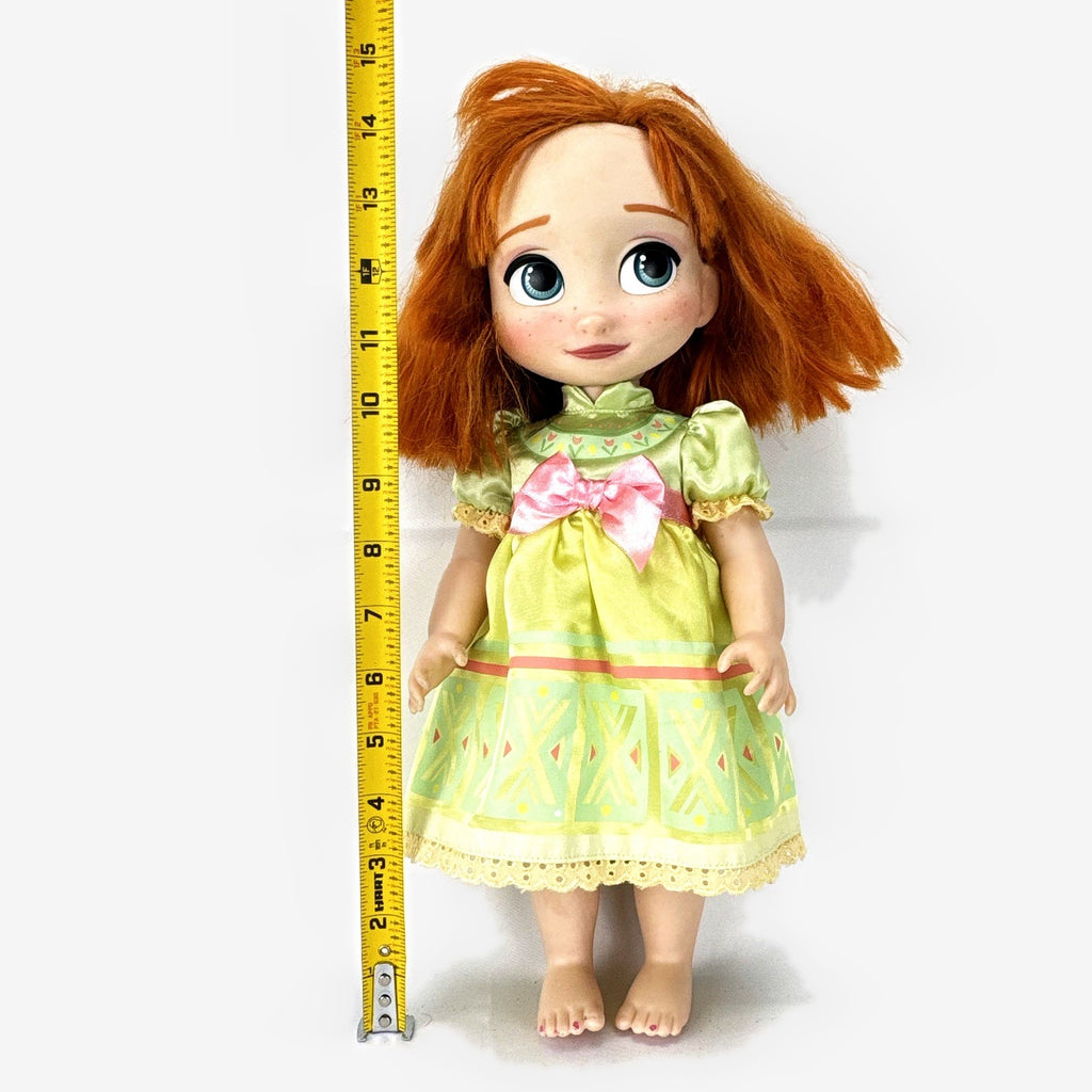 Disney Store Frozen Animators' Collection 16-inch Anna toddler doll in green dress with rooted red hair