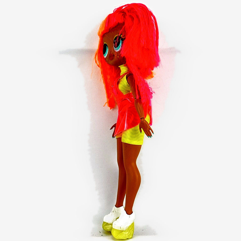 MGA LOL Surprise OMG Neonlicious fashion doll with split-dyed neon hair and layered outfit