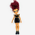 Moose Toys FailFix Dance Stylz fashion doll wearing black and gold dress with burgundy updo