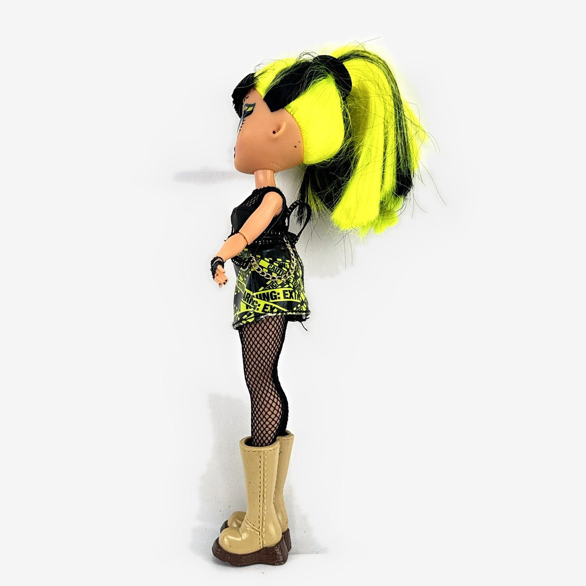 MGA L.O.L. Surprise! OMG Remix Bhad Gurl 10-inch fashion doll with neon yellow hair and caution tape outfit