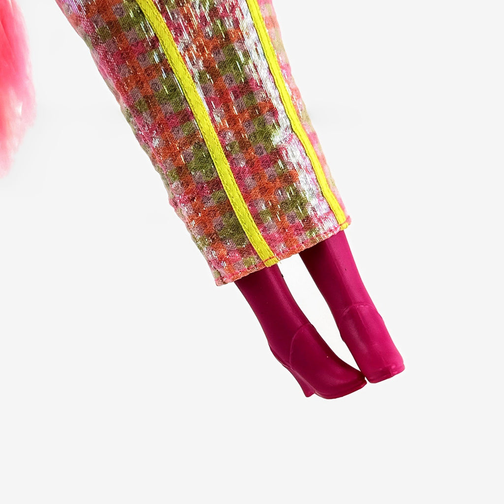 MGA L.O.L. Surprise! O.M.G. Lights Dazzle 10-inch doll in neon two-piece outfit with pink wedge boots