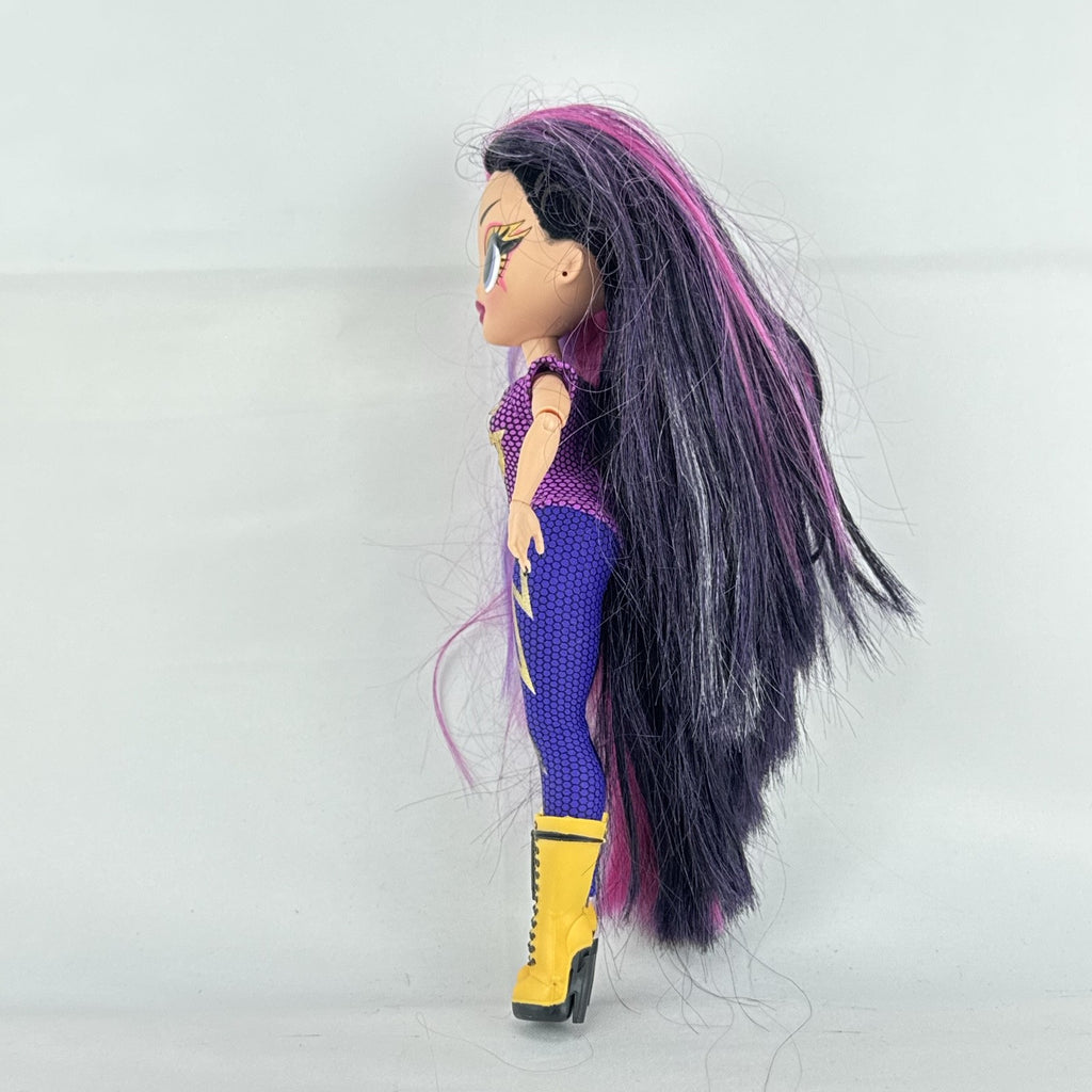 MGA L.O.L. Surprise! O.M.G. Remix Fame Queen 9-inch fashion doll wearing lightning bolt bodysuit and yellow platform boots