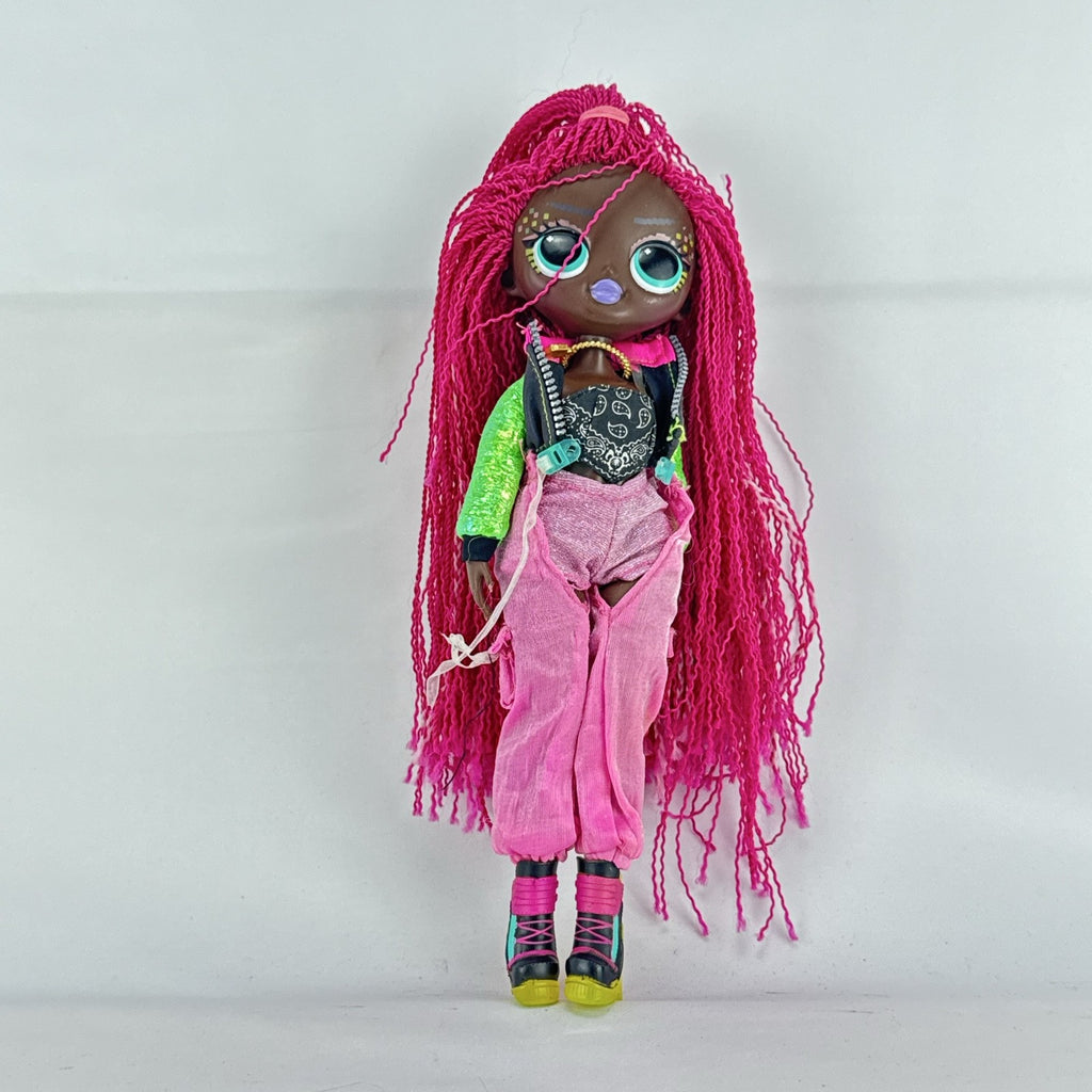 MGA LOL Surprise OMG Virtuelle 10-inch fashion doll with long neon pink micro-braided hair and dance outfit