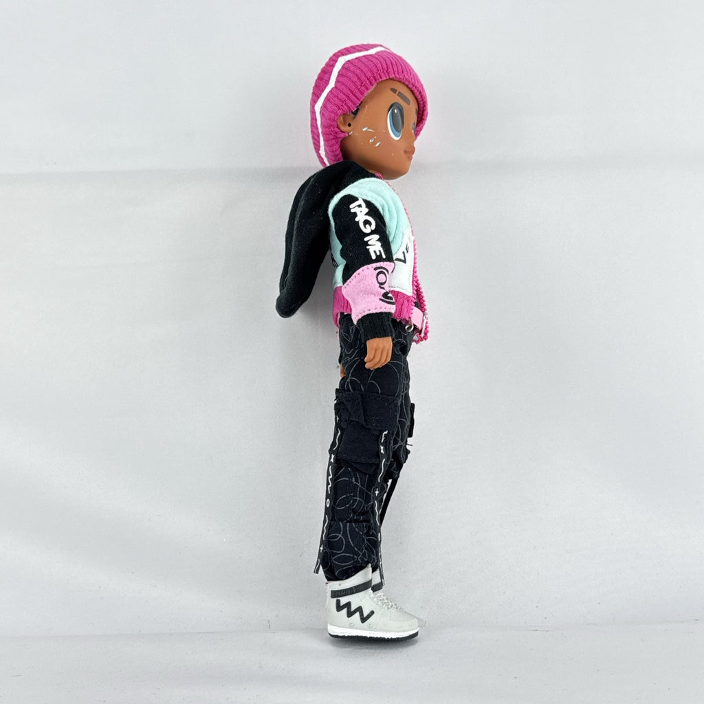 MGA L.O.L. Surprise! O.M.G. Guys Cool Lev 10-inch articulated boy fashion doll in layered streetwear and knit beanie