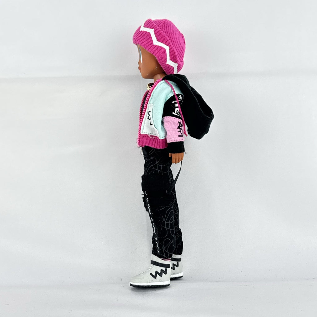 MGA L.O.L. Surprise! O.M.G. Guys Cool Lev 10-inch articulated boy fashion doll in layered streetwear and knit beanie