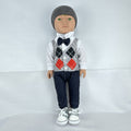 Cititoy 18-inch boy doll with green eyes wearing a knit beanie and argyle vest outfit