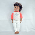 Battat Our Generation 18-inch African American doll with curly dark brown hair wearing a star shirt and white pants