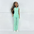 Mattel Barbie Careers African American healthcare doll wearing mint green scrubs and white clogs