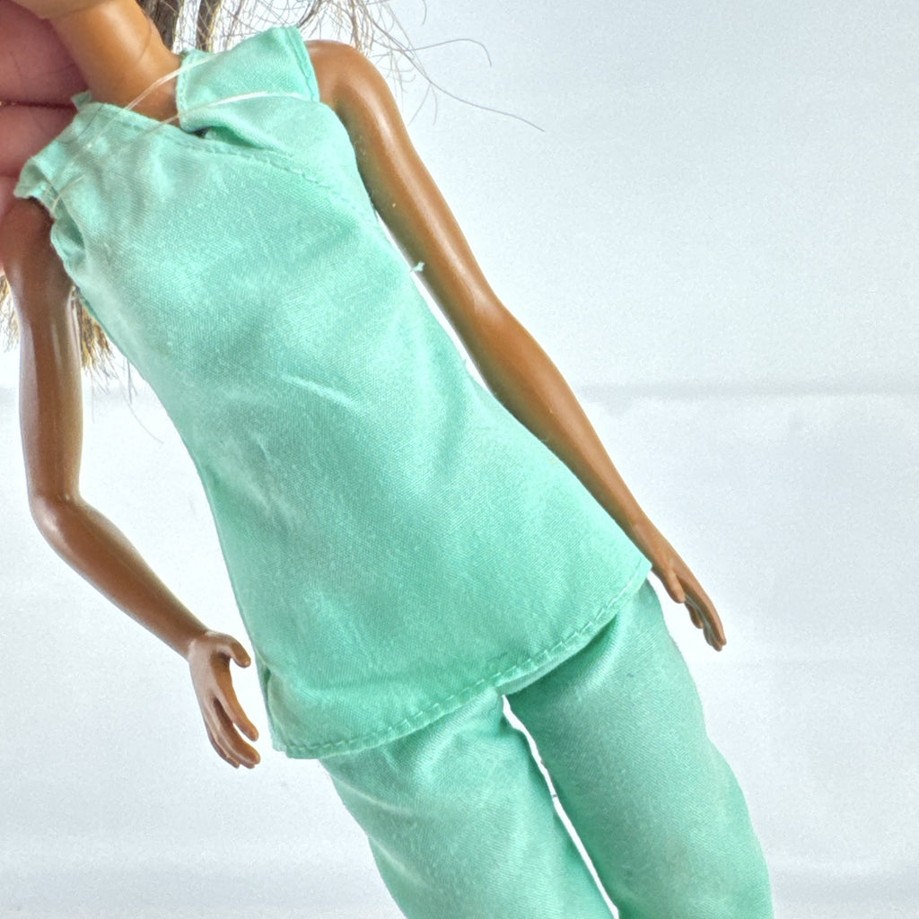 Mattel Barbie Careers African American healthcare doll wearing mint green scrubs and white clogs