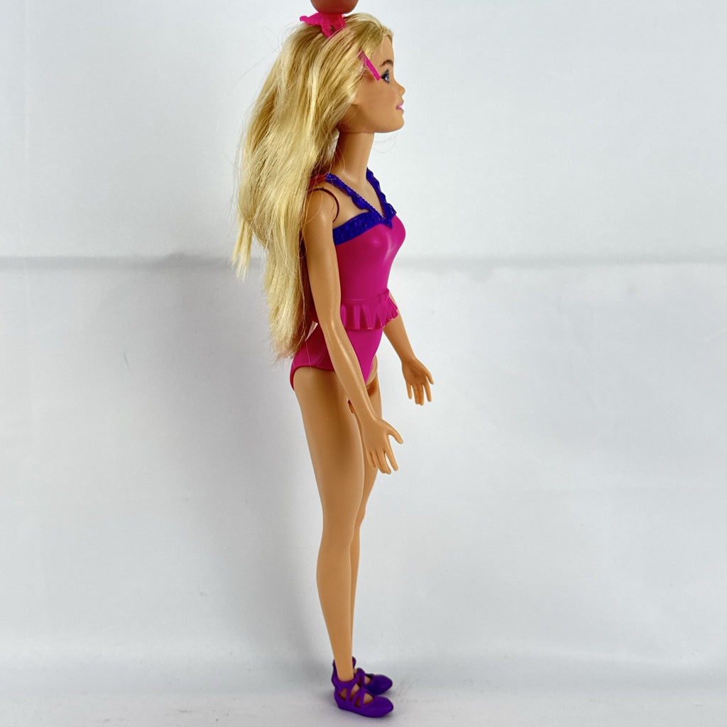 Mattel Barbie Dreamtopia ballerina doll with blonde hair, pink molded leotard, and tiara