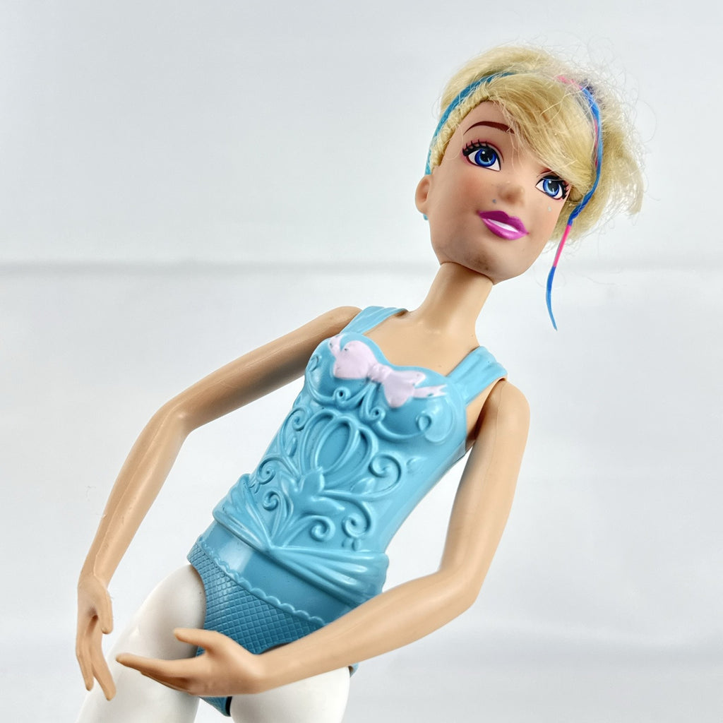 Mattel 2022 Disney Princess Cinderella ballerina fashion doll in molded blue leotard