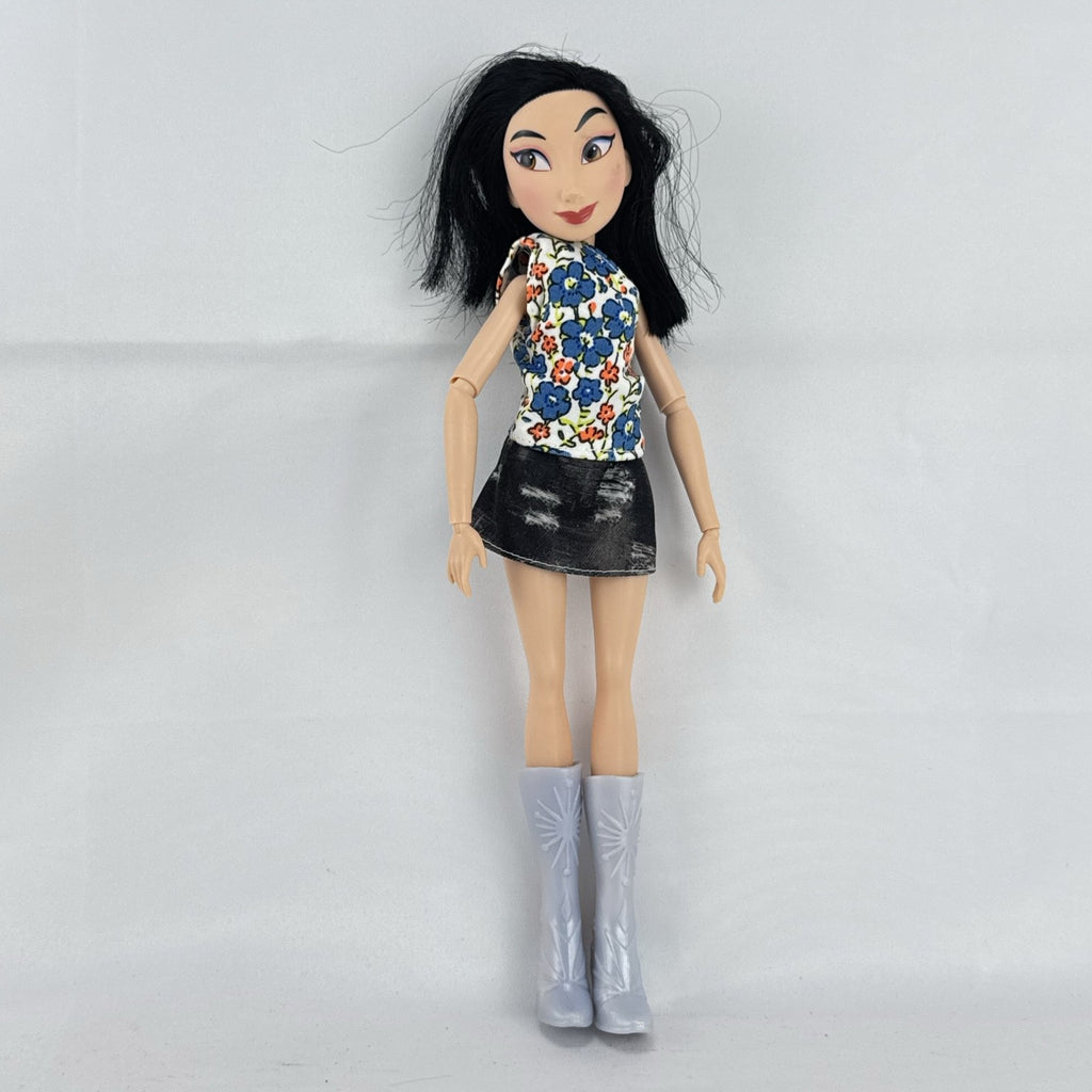 Disney Princess Comfy Squad Mulan 11-inch articulated fashion doll in casual floral top and boots