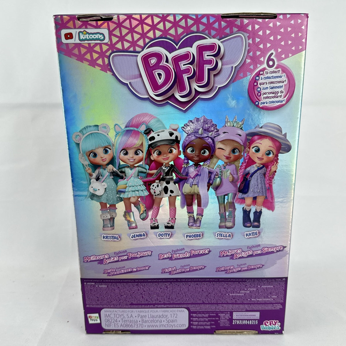 IMC Toys Cry Babies BFF Series 1 Stella 8-inch fashion doll in original sealed cylinder packaging.