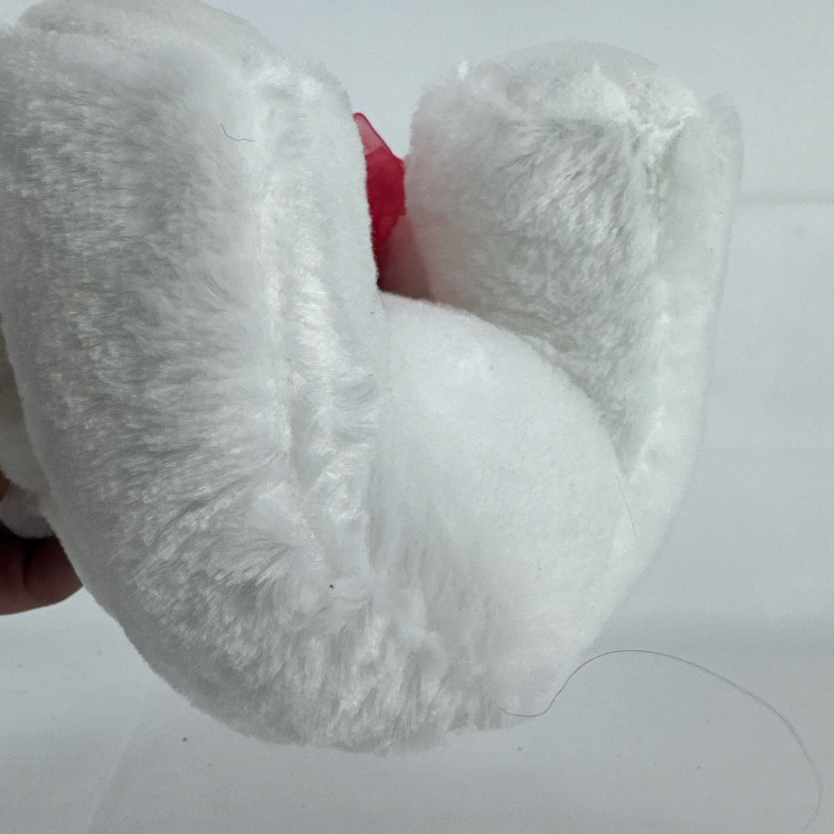 Givedears white plush teddy bear with illuminated LED lights holding an embroidered red I Love You heart