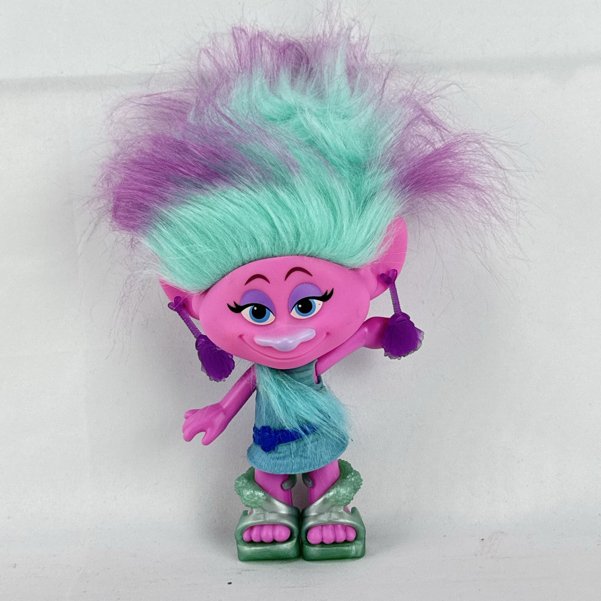 Hasbro DreamWorks Trolls Chenille 8-inch fashion doll with teal and purple hair and platform shoes