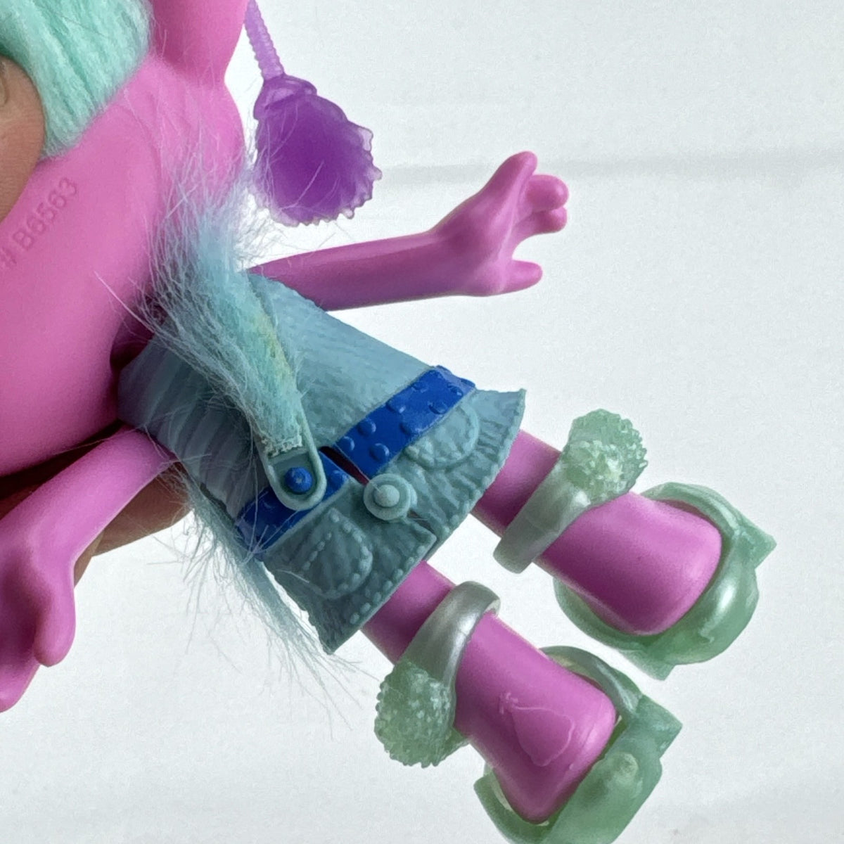 Hasbro DreamWorks Trolls Chenille 8-inch fashion doll with teal and purple hair and platform shoes