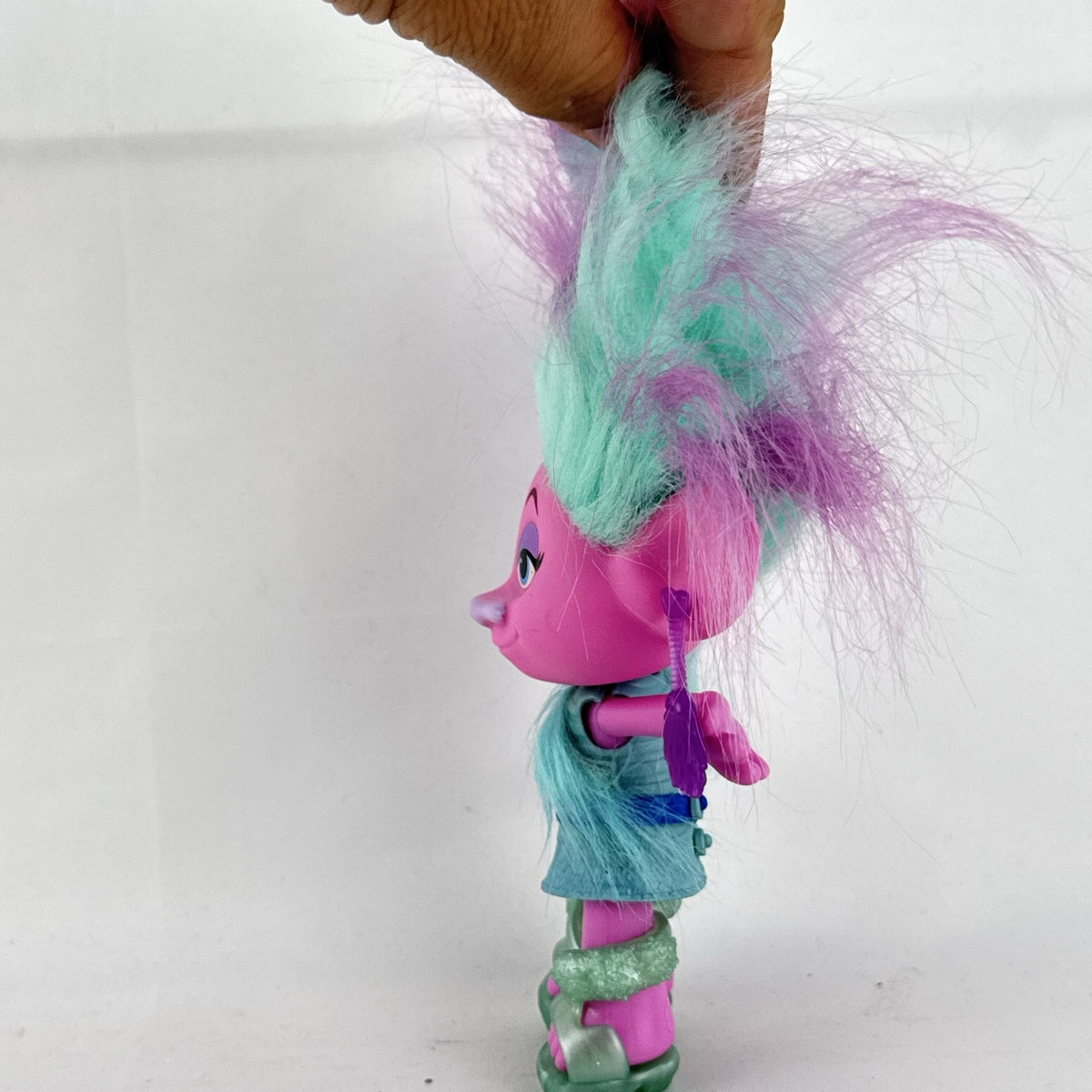 Hasbro DreamWorks Trolls Chenille 8-inch fashion doll with teal and purple hair and platform shoes