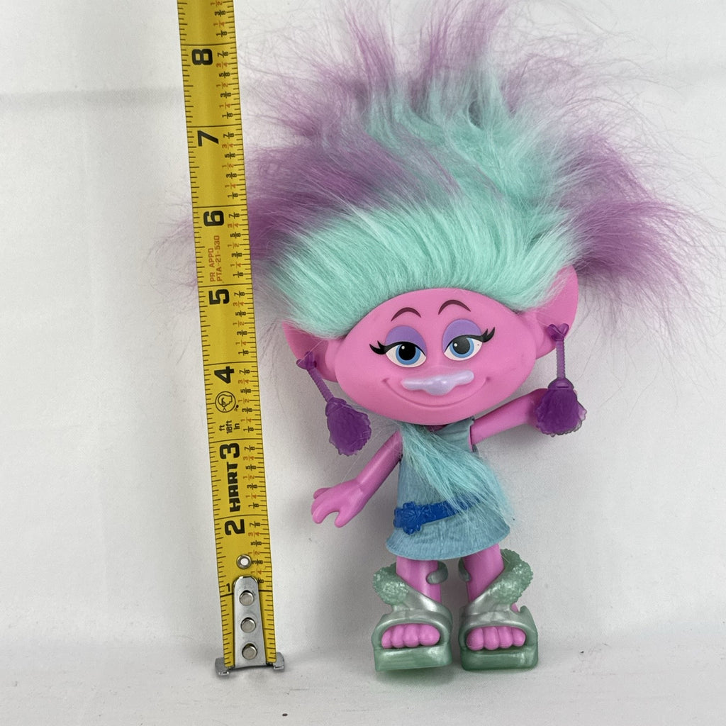 Hasbro DreamWorks Trolls Chenille 8-inch fashion doll with teal and purple hair and platform shoes