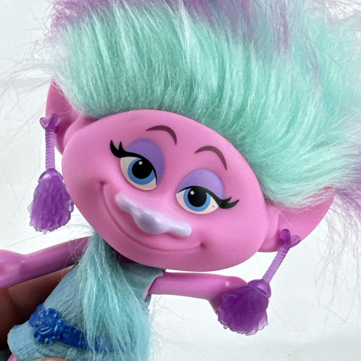 Hasbro DreamWorks Trolls Chenille 8-inch fashion doll with teal and purple hair and platform shoes