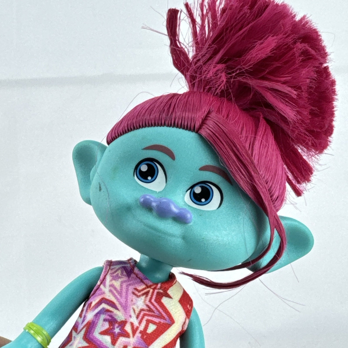 Mattel DreamWorks Trolls Band Together Floyd 8-inch articulated doll with upright pink hair and patterned outfit