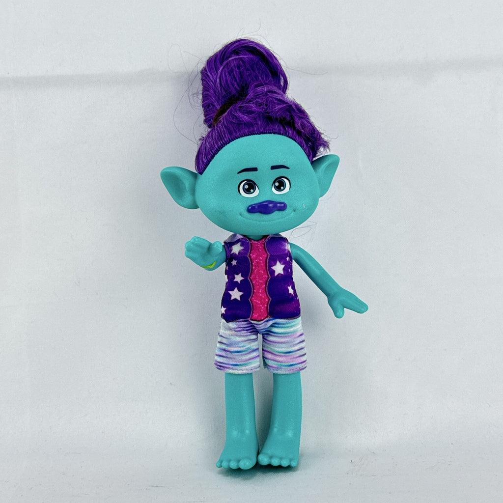 Mattel DreamWorks Trolls Band Together Bruce 8-inch doll in BroZone vest and shorts with purple hair bun