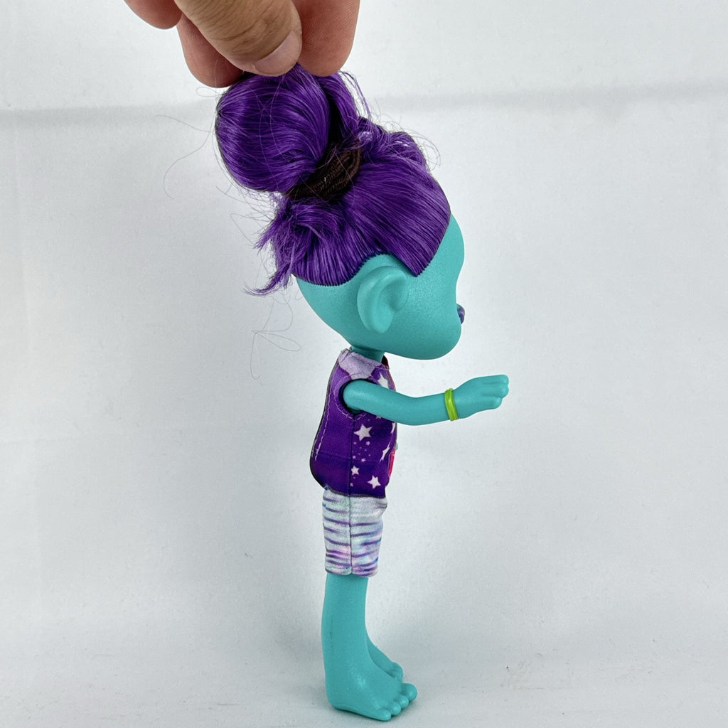Mattel DreamWorks Trolls Band Together Bruce 8-inch doll in BroZone vest and shorts with purple hair bun