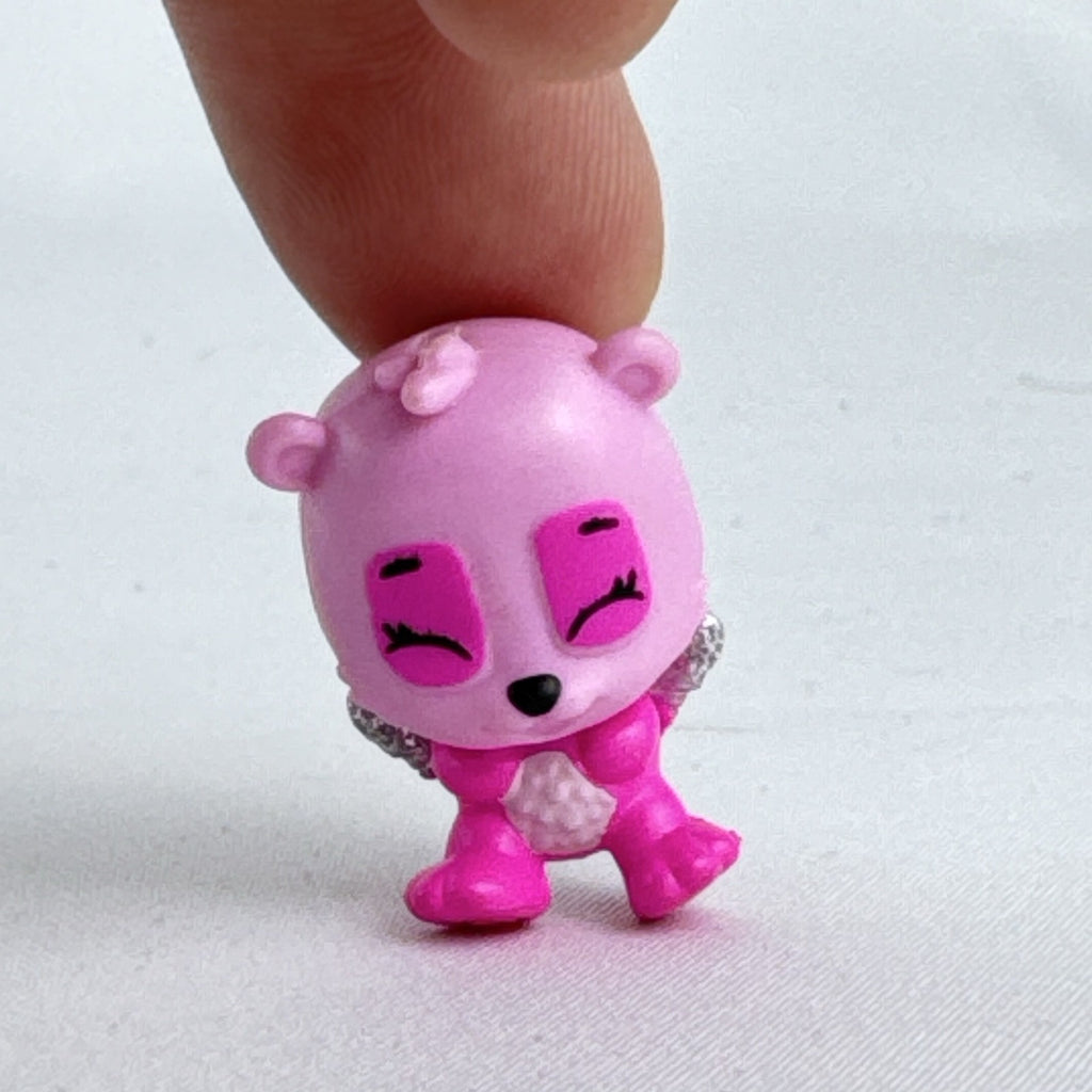Spin Master Hatchimals CollEGGtibles pink panda miniature figure with silver glitter wings