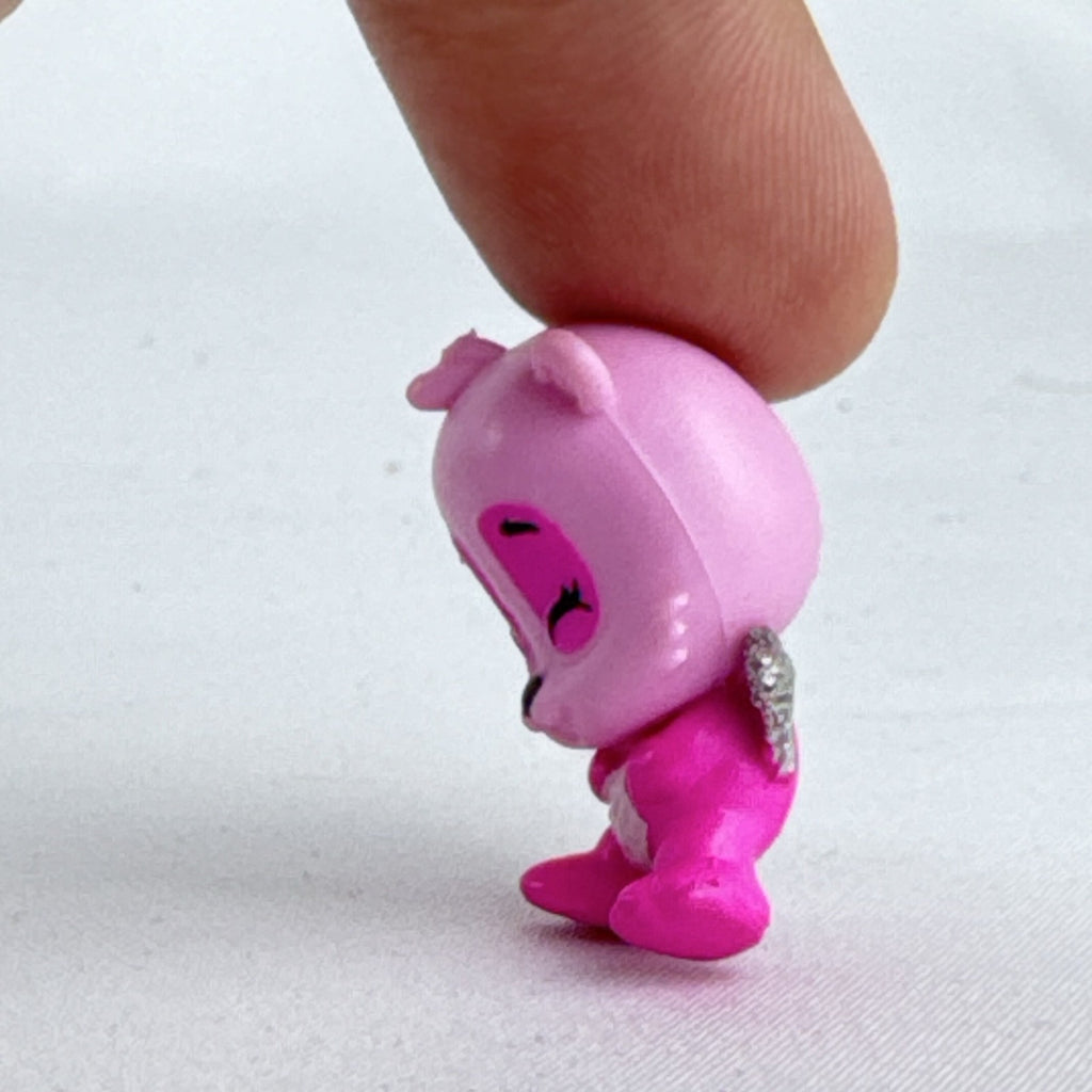 Spin Master Hatchimals CollEGGtibles pink panda miniature figure with silver glitter wings