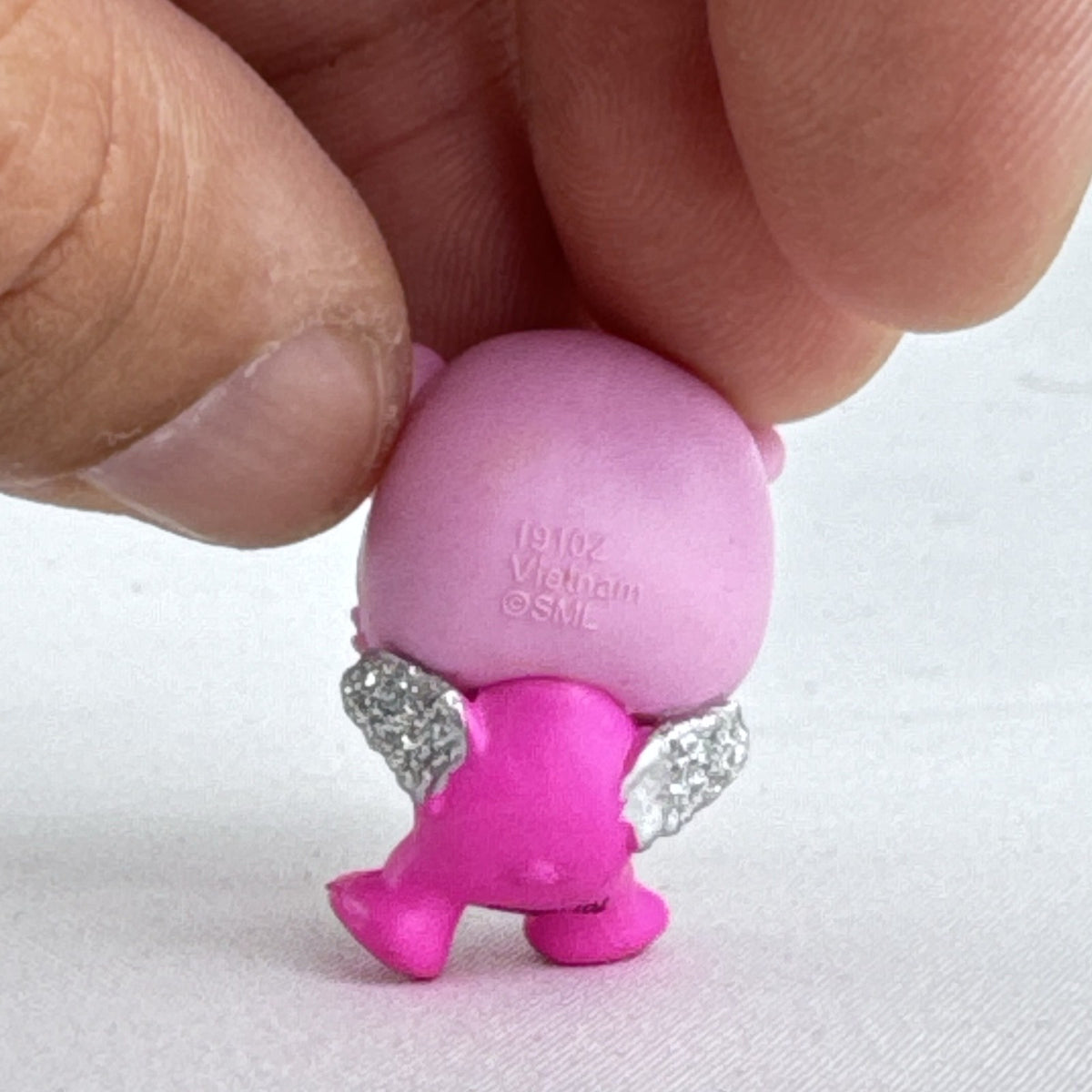 Spin Master Hatchimals CollEGGtibles pink panda miniature figure with silver glitter wings