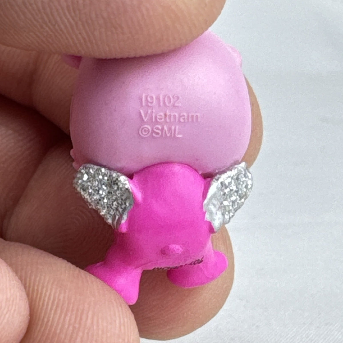 Spin Master Hatchimals CollEGGtibles pink panda miniature figure with silver glitter wings