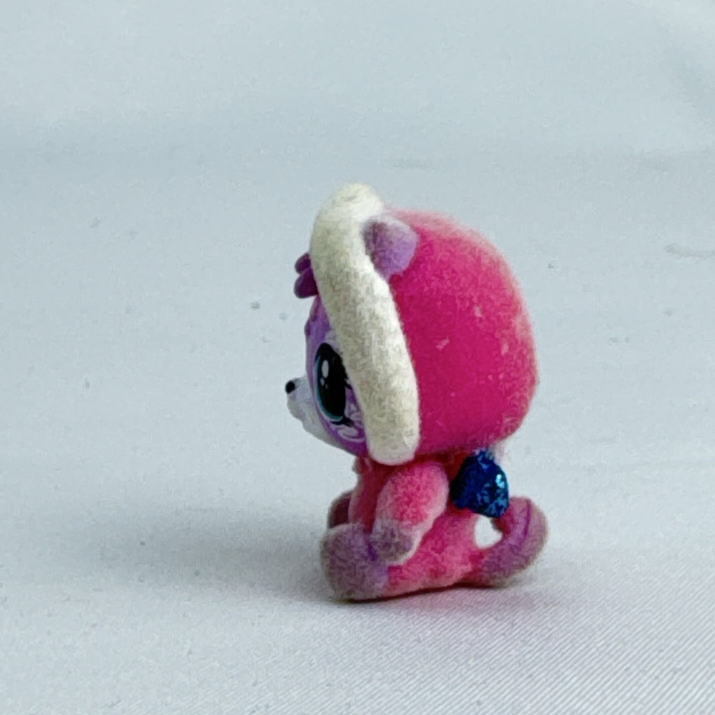 Spin Master Hatchimals CollEGGtibles flocked pink and purple bear mini figure with blue glitter wings