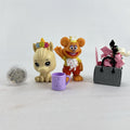 Just Play Disney Muppet Babies Fozzie Bear and Palace Pets pony plastic mini figures with mug and tote bag accessories