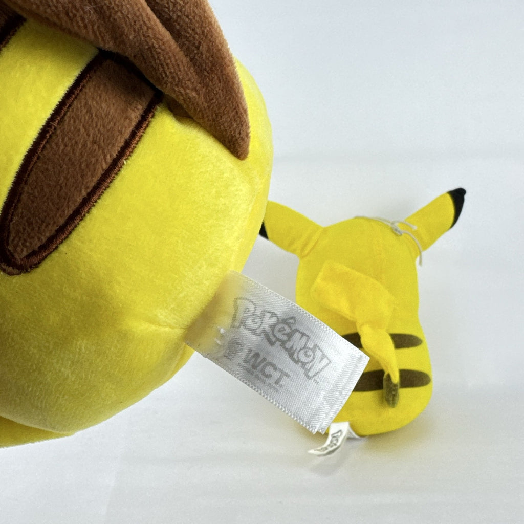 Pair of two yellow Pokémon Pikachu plush stuffed animals in 7-inch and 8.5-inch sizes.