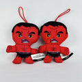 Set of two McDonald's 2024 Marvel Red Hulk plush hanging toys with original tags