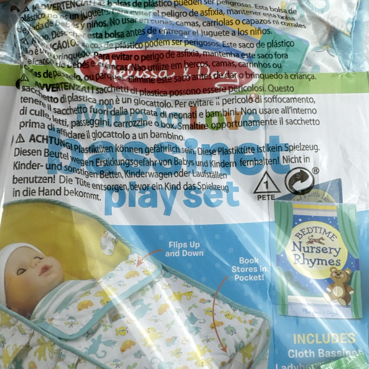 Melissa & Doug Mine to Love baby doll bassinet play set in sealed packaging fitting dolls up to 18 inches