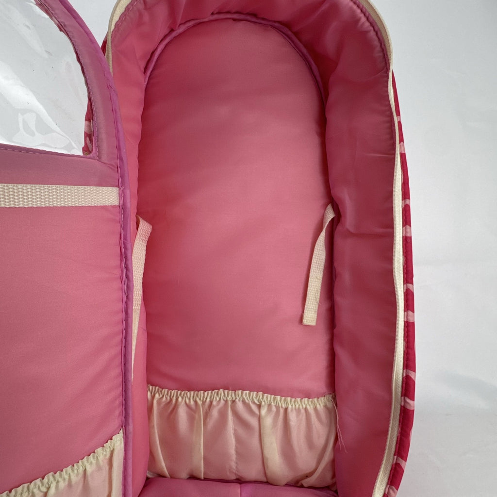 Our Generation Going My Way pink hearts doll carrier backpack for 18-inch dolls with clear window