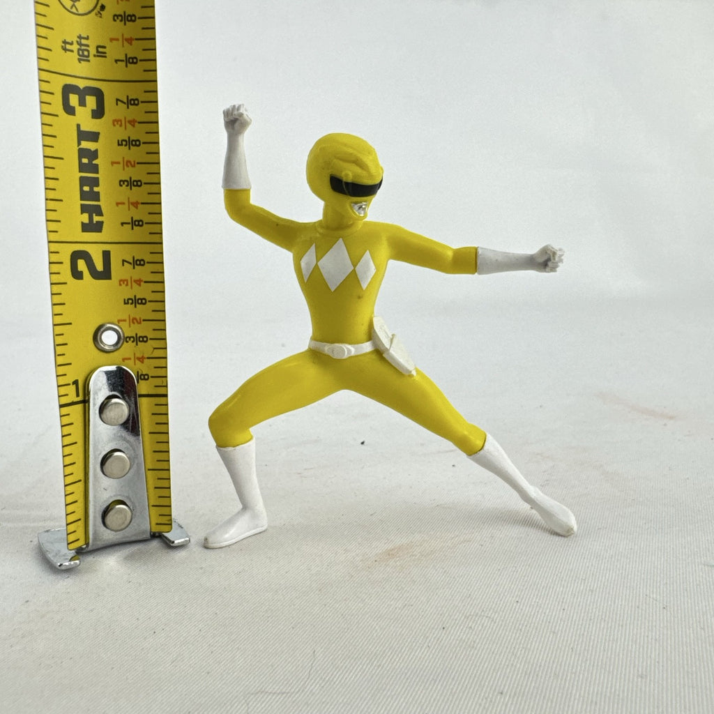 Hasbro 2021 Mighty Morphin Power Rangers Red and Yellow Ranger PVC mini figures standing in battle poses